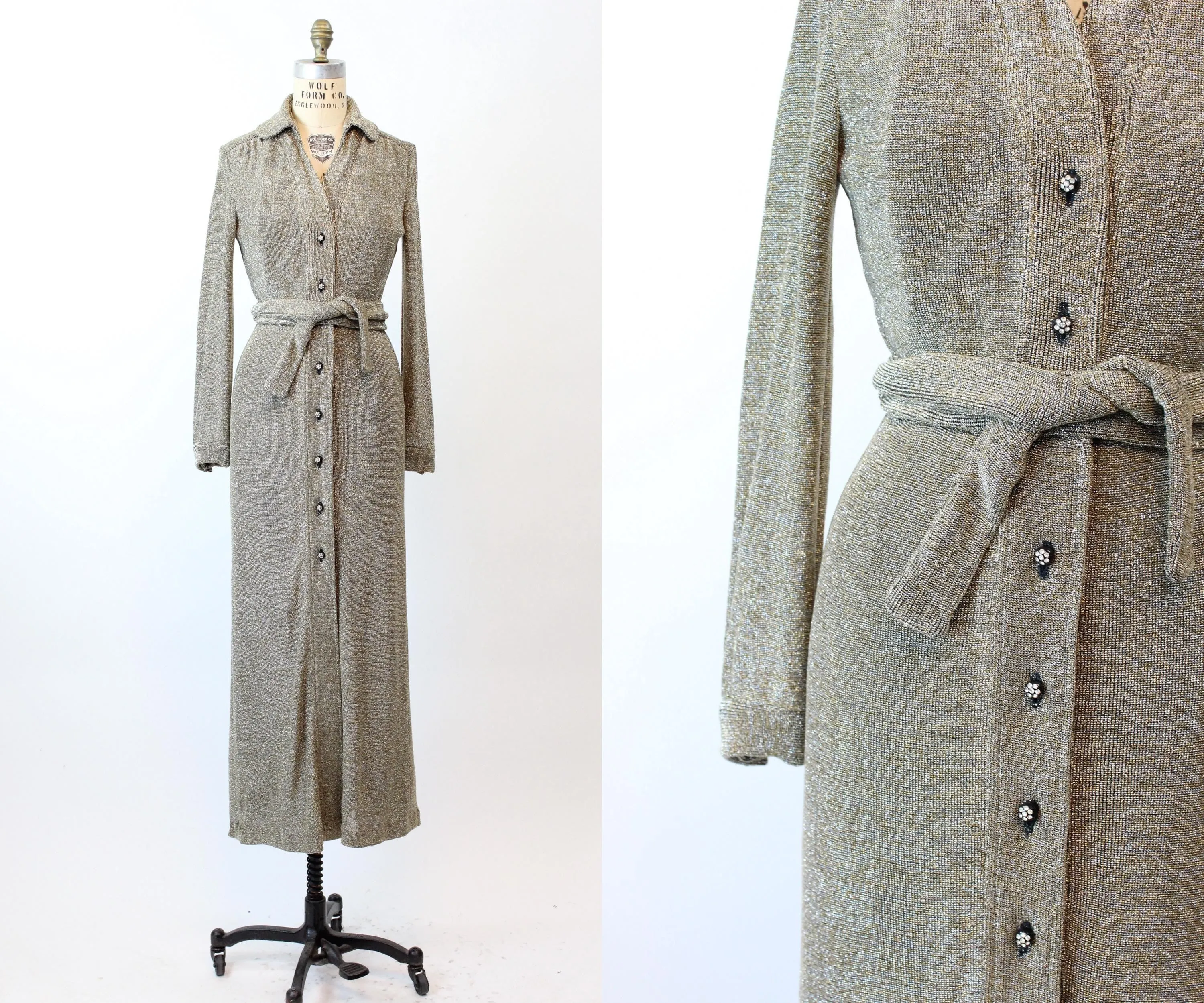 1960s FUTURA COUTURE LUREX knit gown dress medium | new fall winter