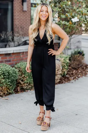 A Quick Trip Black Sleeveless Jumpsuit FINAL SALE