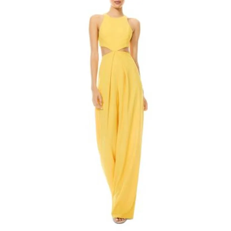 Alice   Olivia Women's Bright Yellow "Cara" Cutout Jumpsuit, Size 10