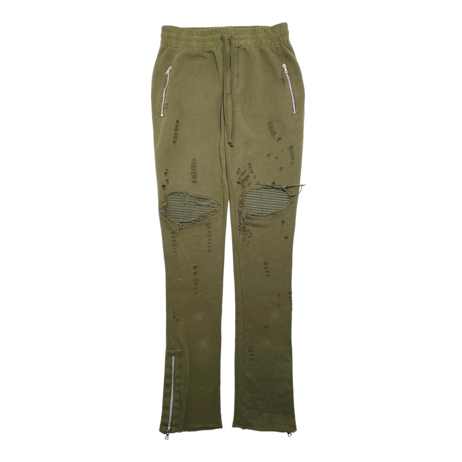 Amiri MX1 Tonal Leather Patch Sweatpants Olive Green