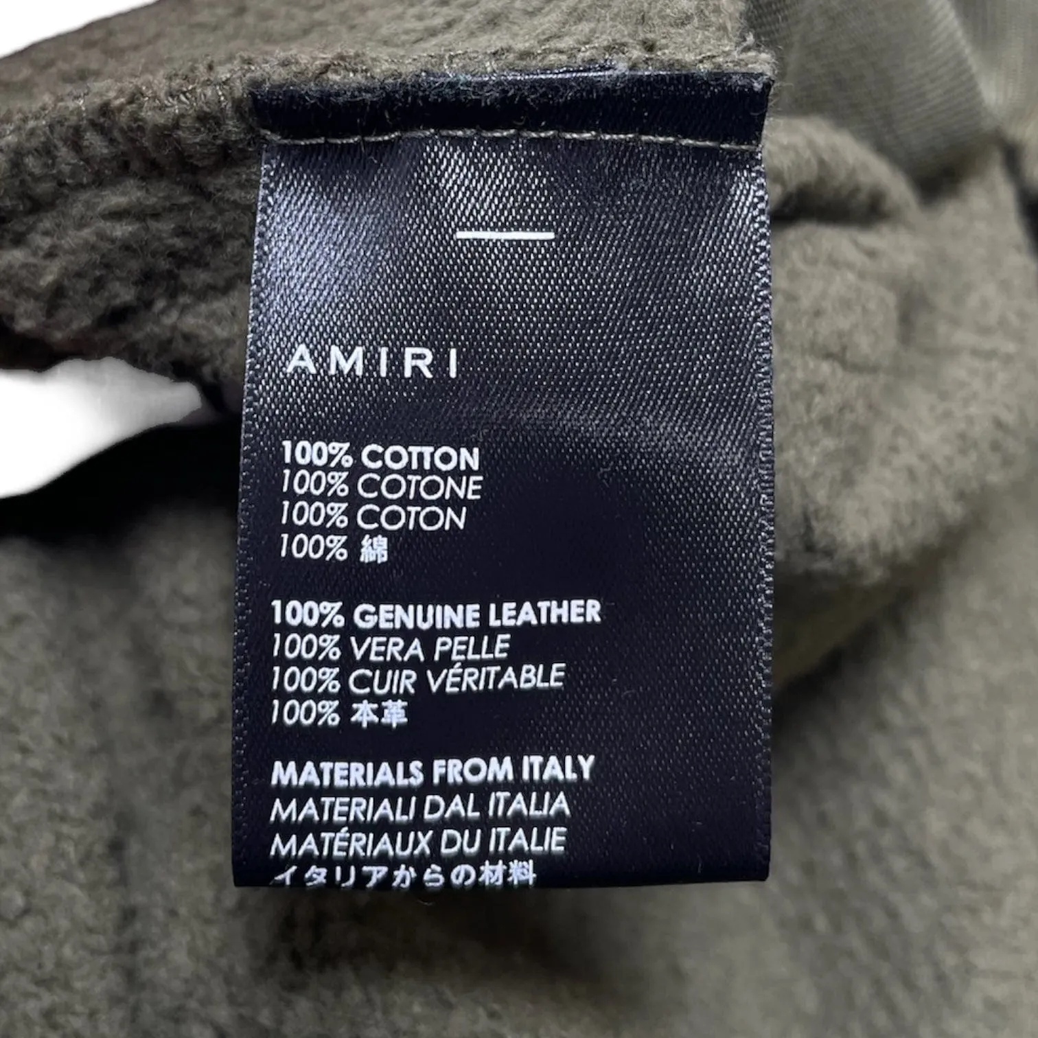 Amiri MX1 Tonal Leather Patch Sweatpants Olive Green