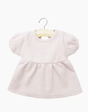 Babies – Faustine dress with balloon sleeves in petal honeycomb knit