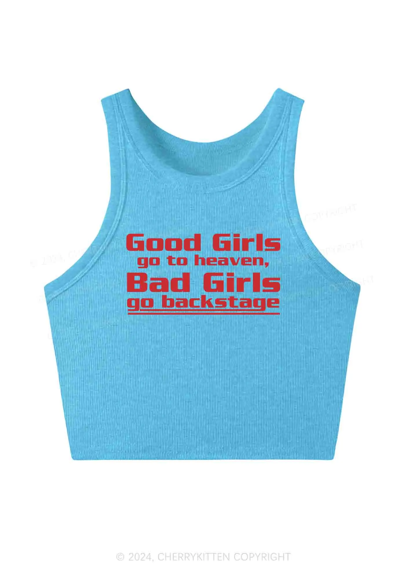 Bad Girls Go Backstage Y2K Crop Tank Top Cherrykitten