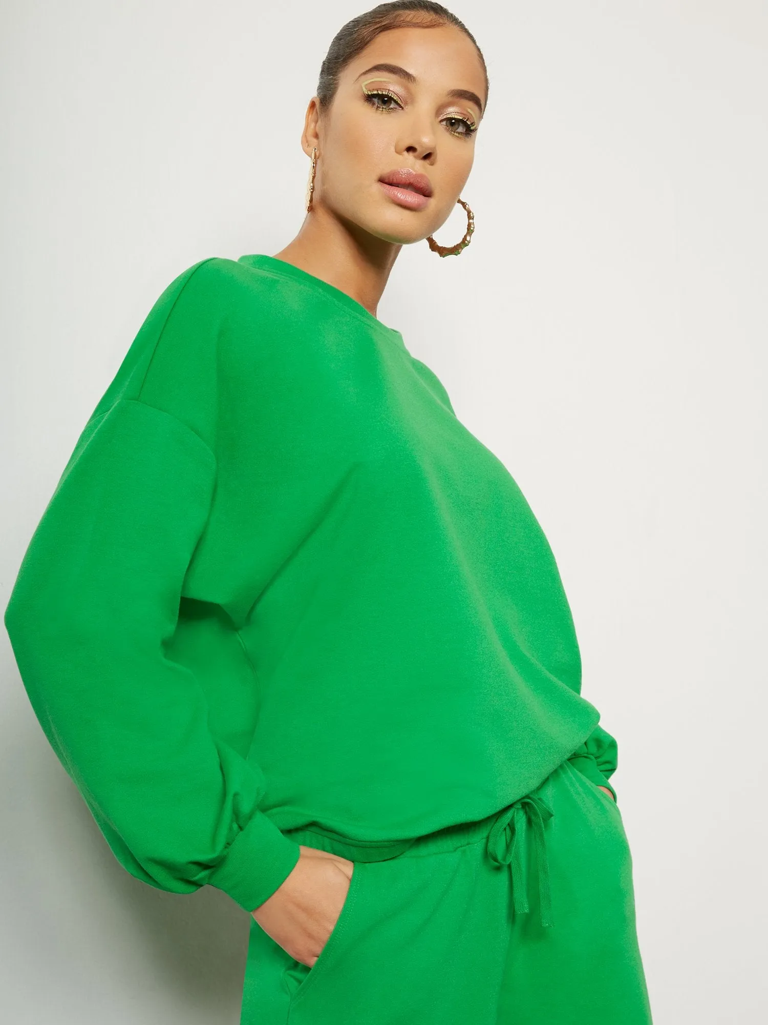 Balloon-Sleeve Pullover Top