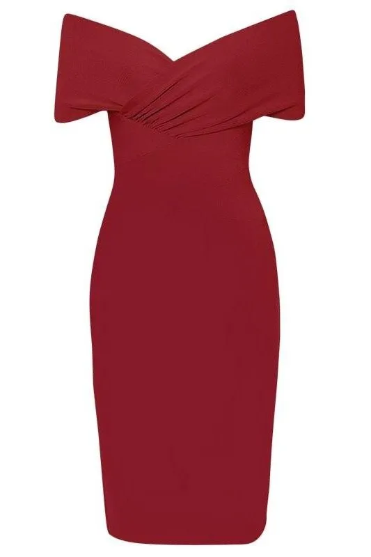 Bea Bandage Dress - Red Wine