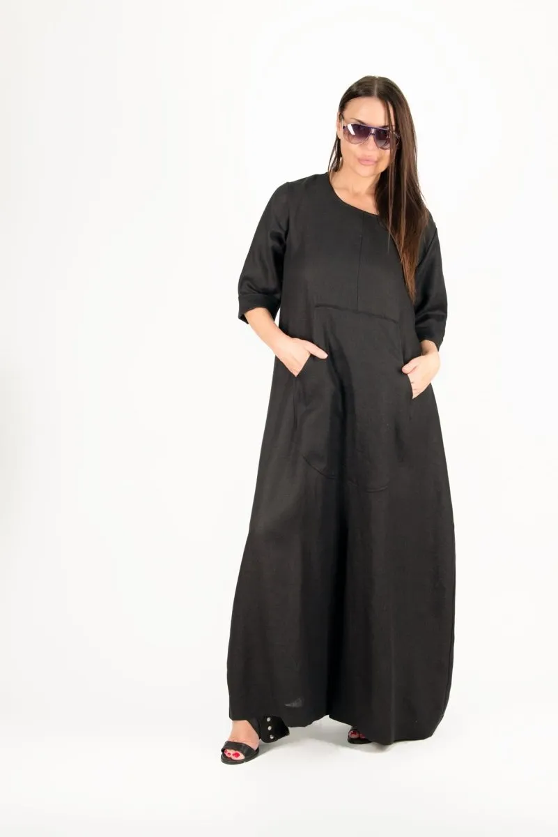 Black Linen Jumpsuit LISA