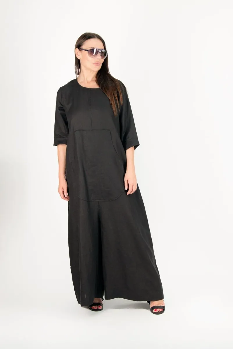 Black Linen Jumpsuit LISA