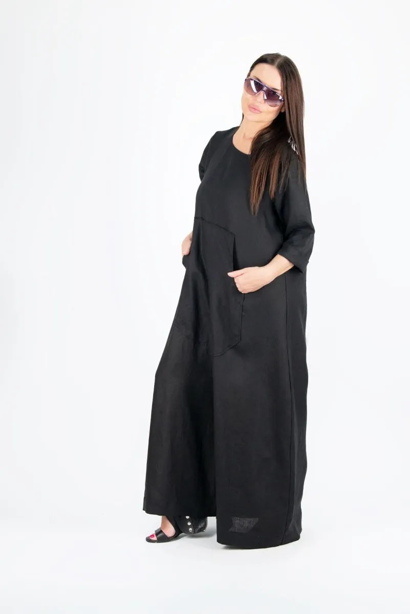 Black Linen Jumpsuit LISA