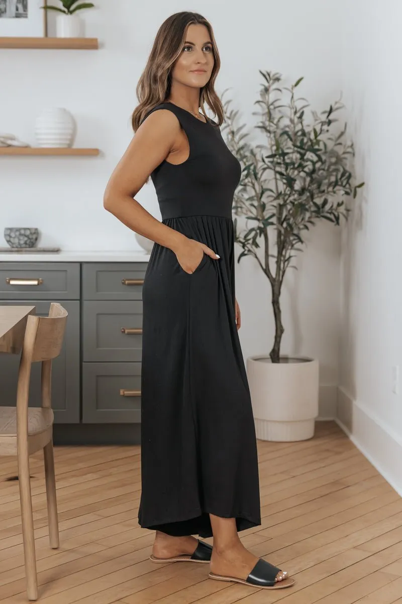 Black Open Back Wide Leg Jumpsuit