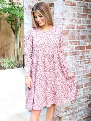 Blushing Leopard Knit Dress