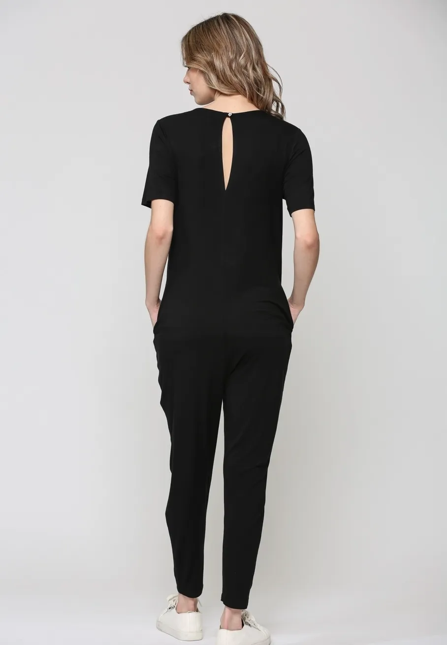 Breanna Keyhole Back Maternity Jumpsuit