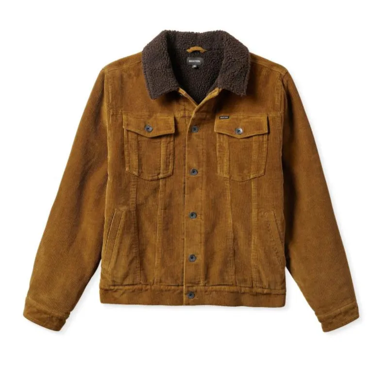 BRIXTON CABLE LINED TRUCKER JACKET PINECONE BROWN