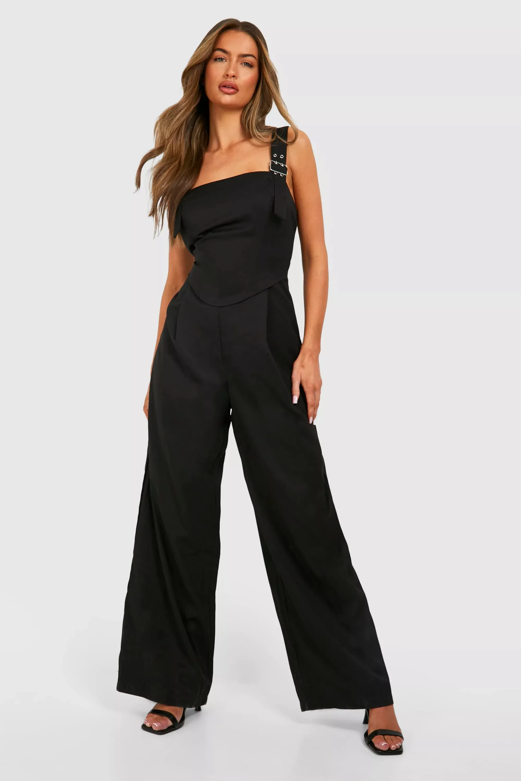 Buckle Belt Utility Jumpsuit