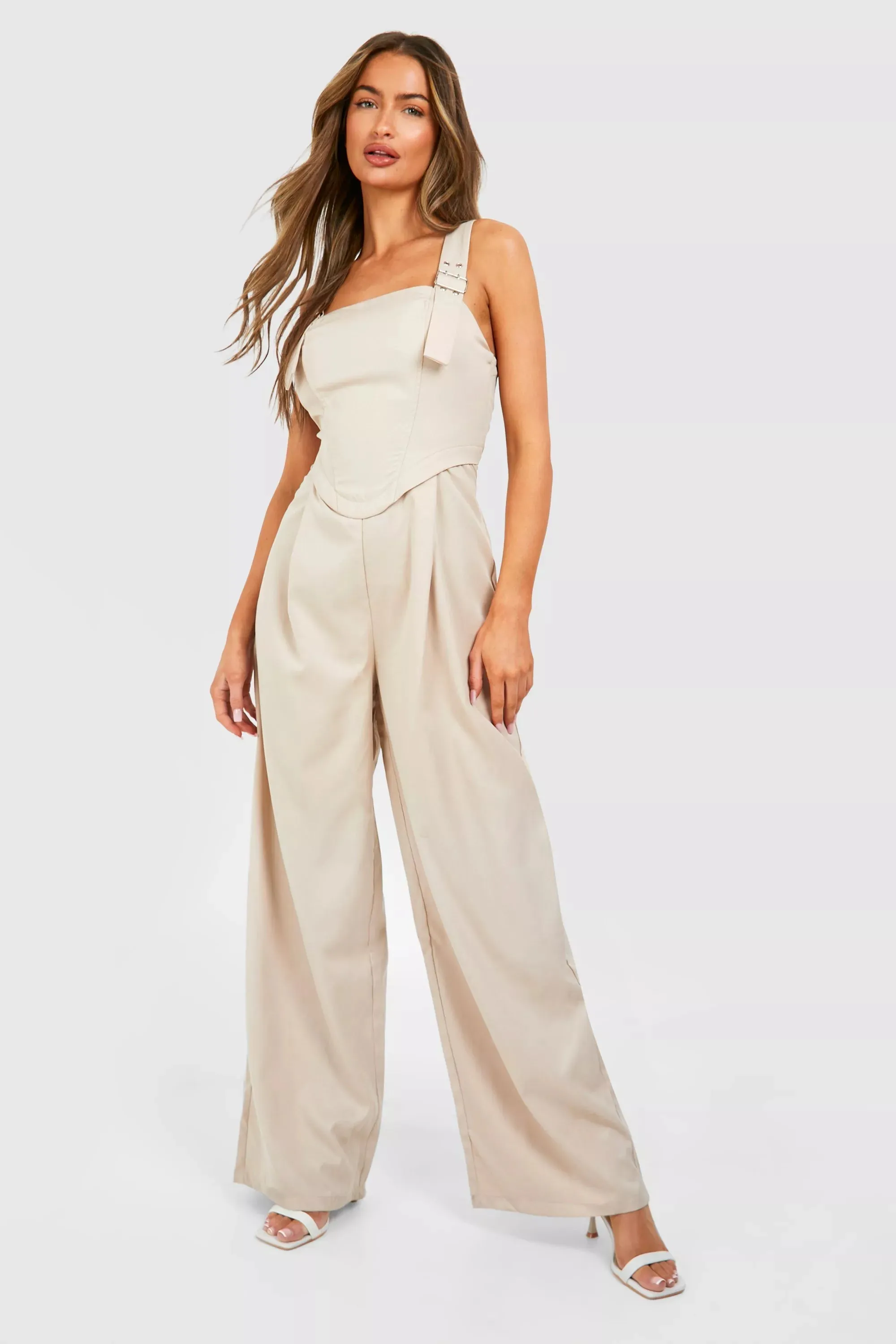 Buckle Belt Utility Jumpsuit