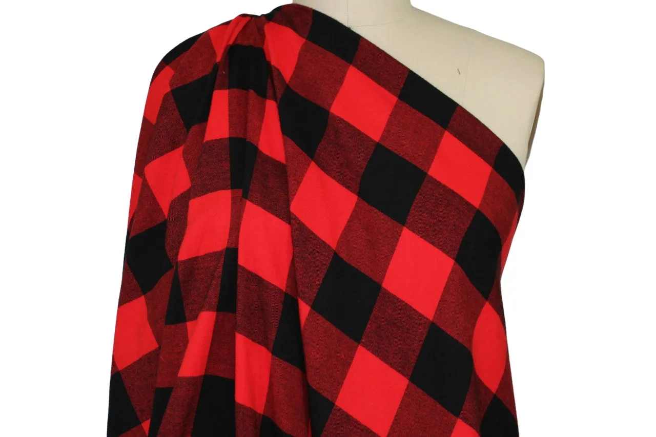 Buffalo Plaid Cotton Flannel - Red/Black