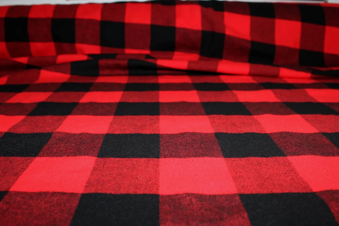 Buffalo Plaid Cotton Flannel - Red/Black