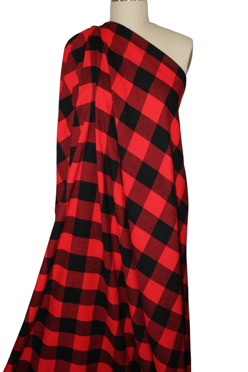 Buffalo Plaid Cotton Flannel - Red/Black