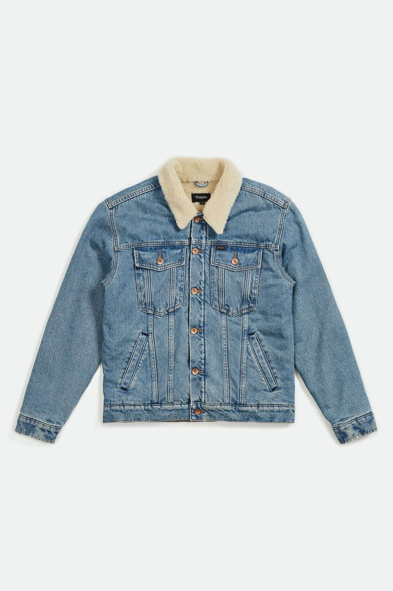 Cable Sherpa Denim Jacket - Faded Indigo