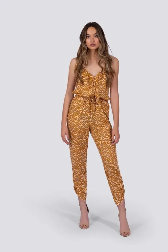 Candy Jumpsuit | Yellow Polka Dot