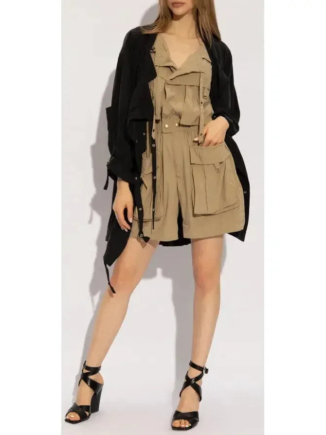 Cargo Short Jumpsuit in Khaki