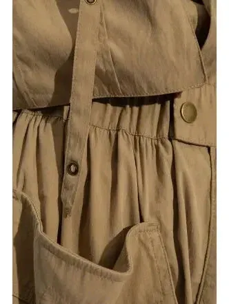 Cargo Short Jumpsuit in Khaki