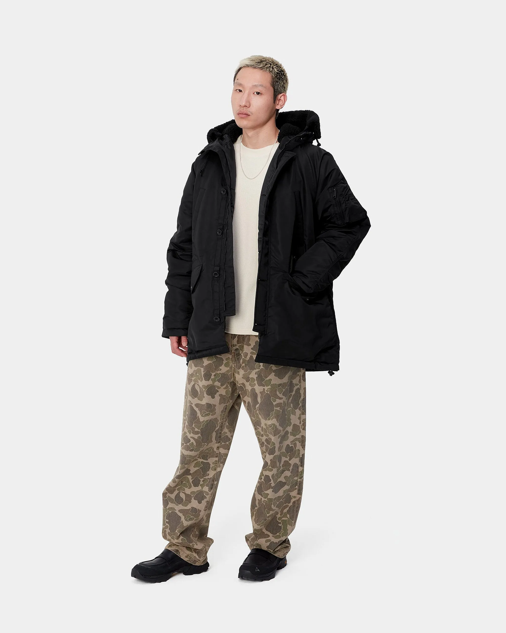 Carhartt WIP Hooded Olten Parka - Black