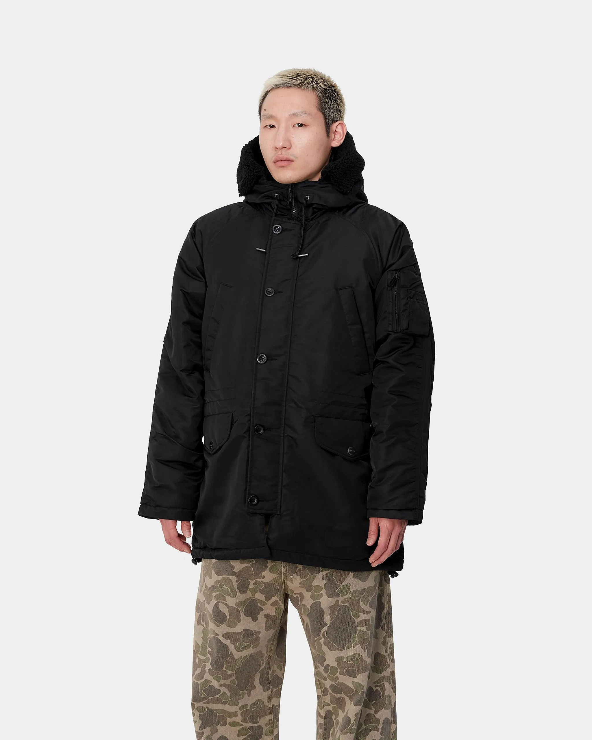 Carhartt WIP Hooded Olten Parka - Black