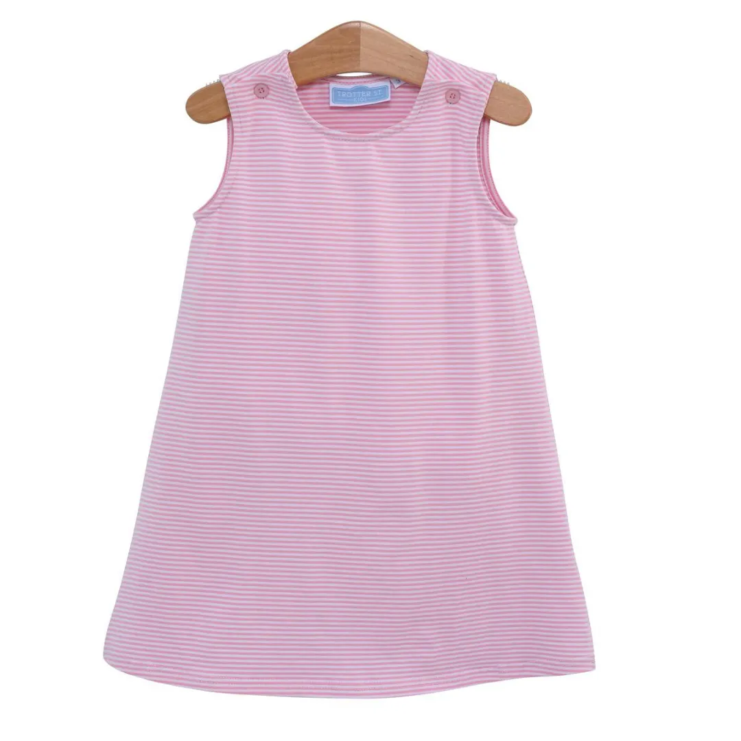 Caroline Dress - Light Pink Stripe