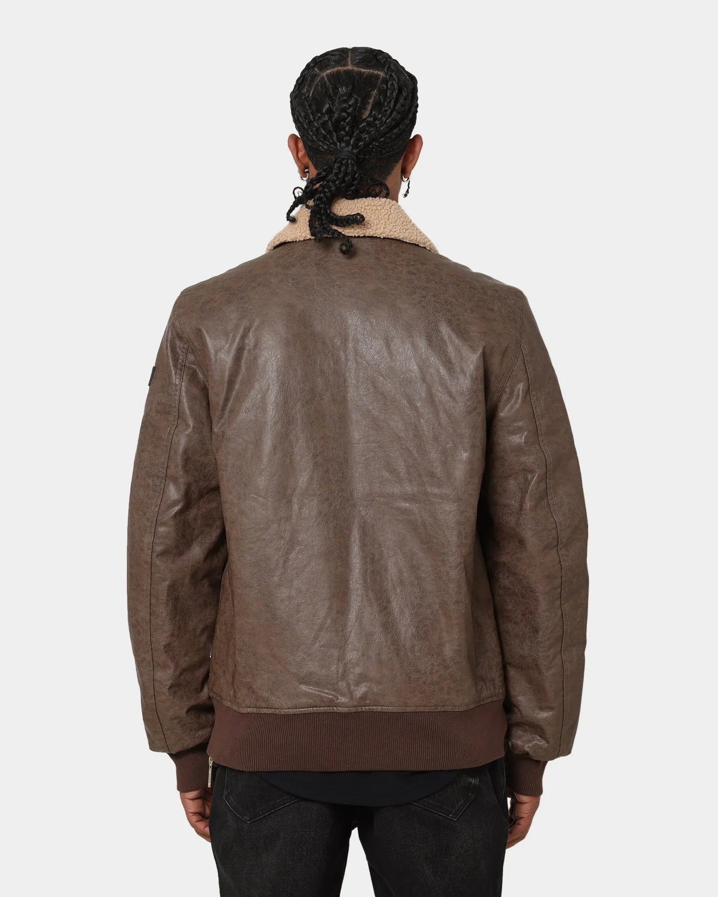 Carré Aviateur Leather Bomber Jacket Stone/Black