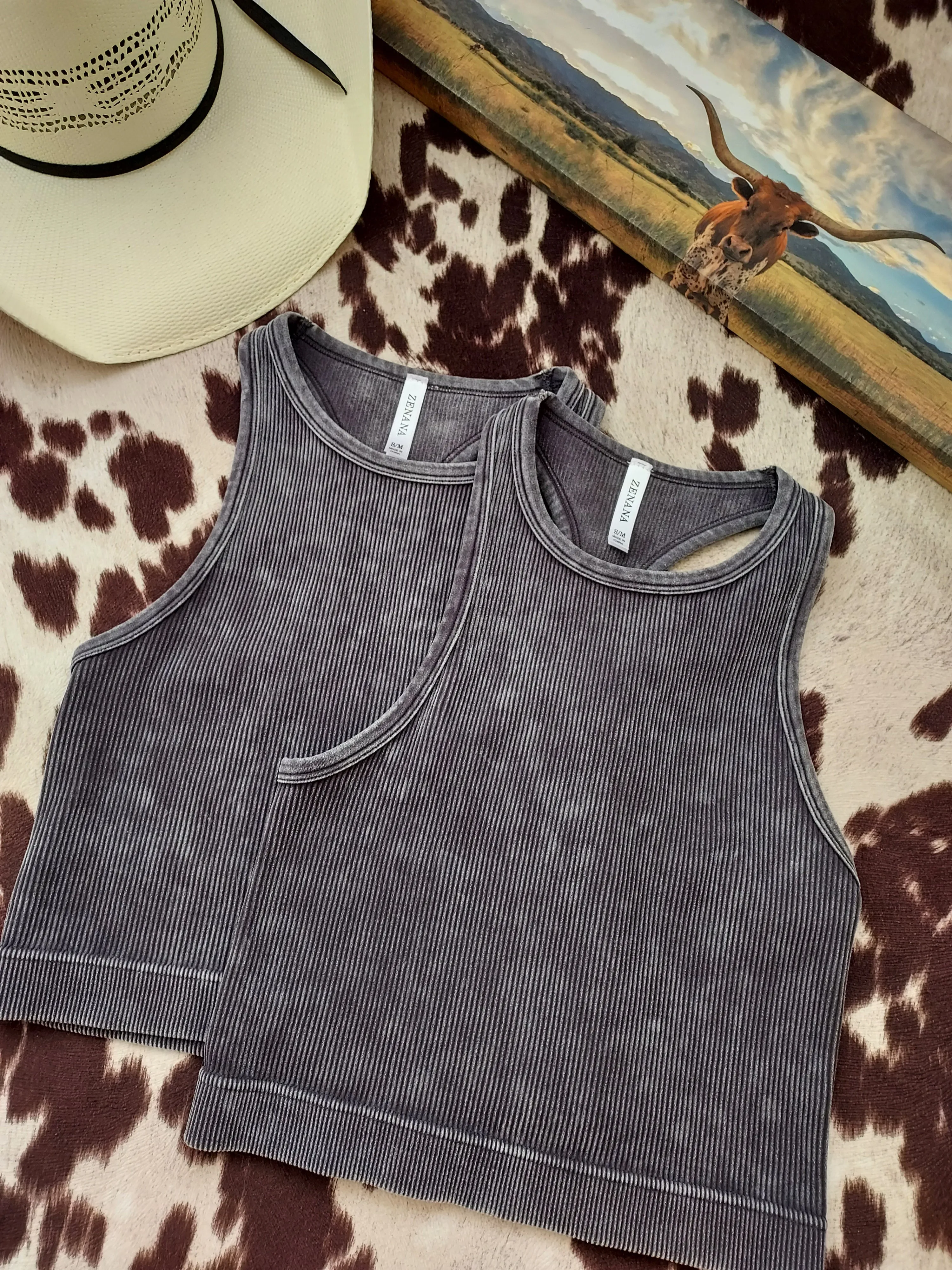 Charcoal high neck tank