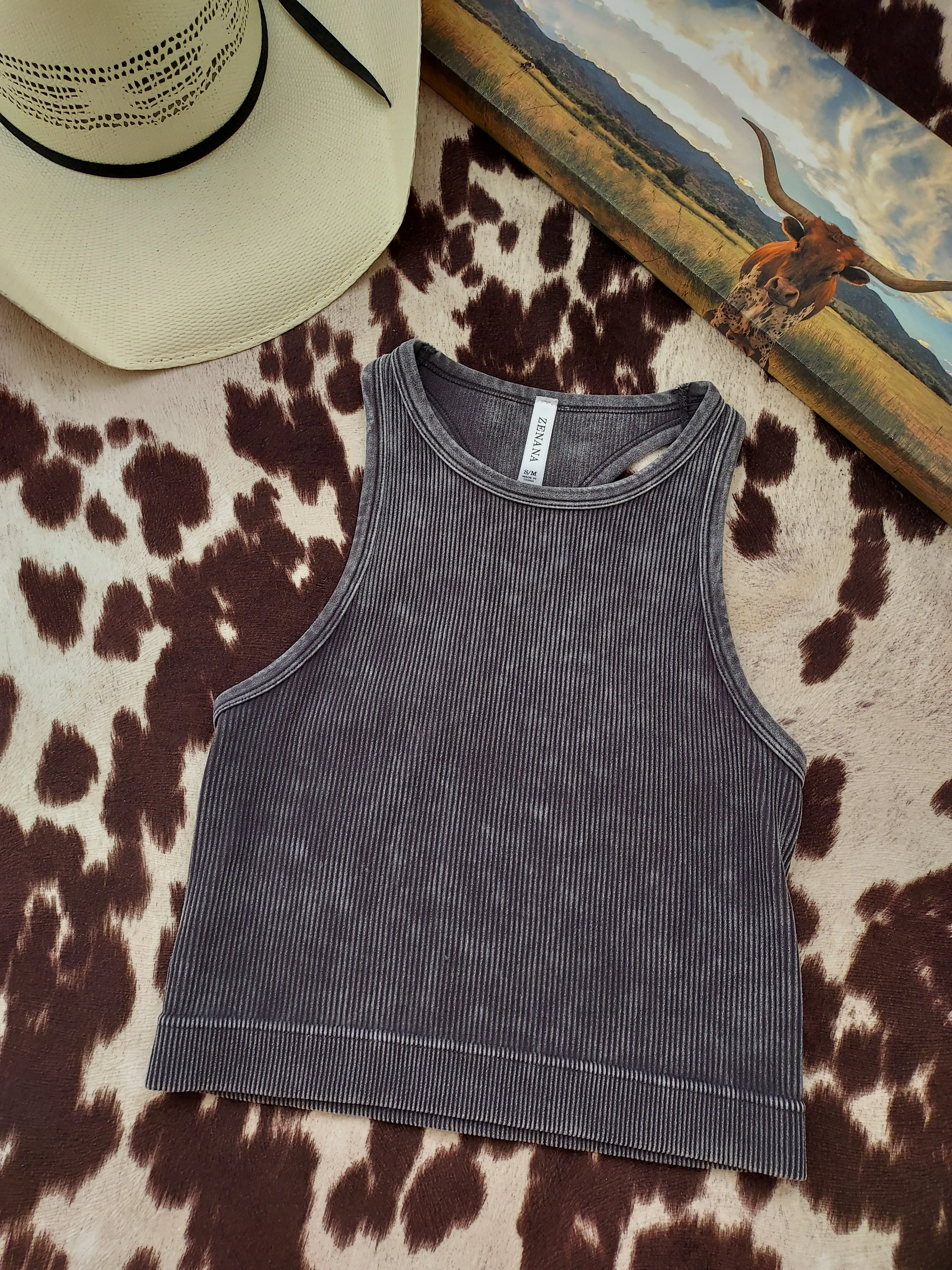 Charcoal high neck tank