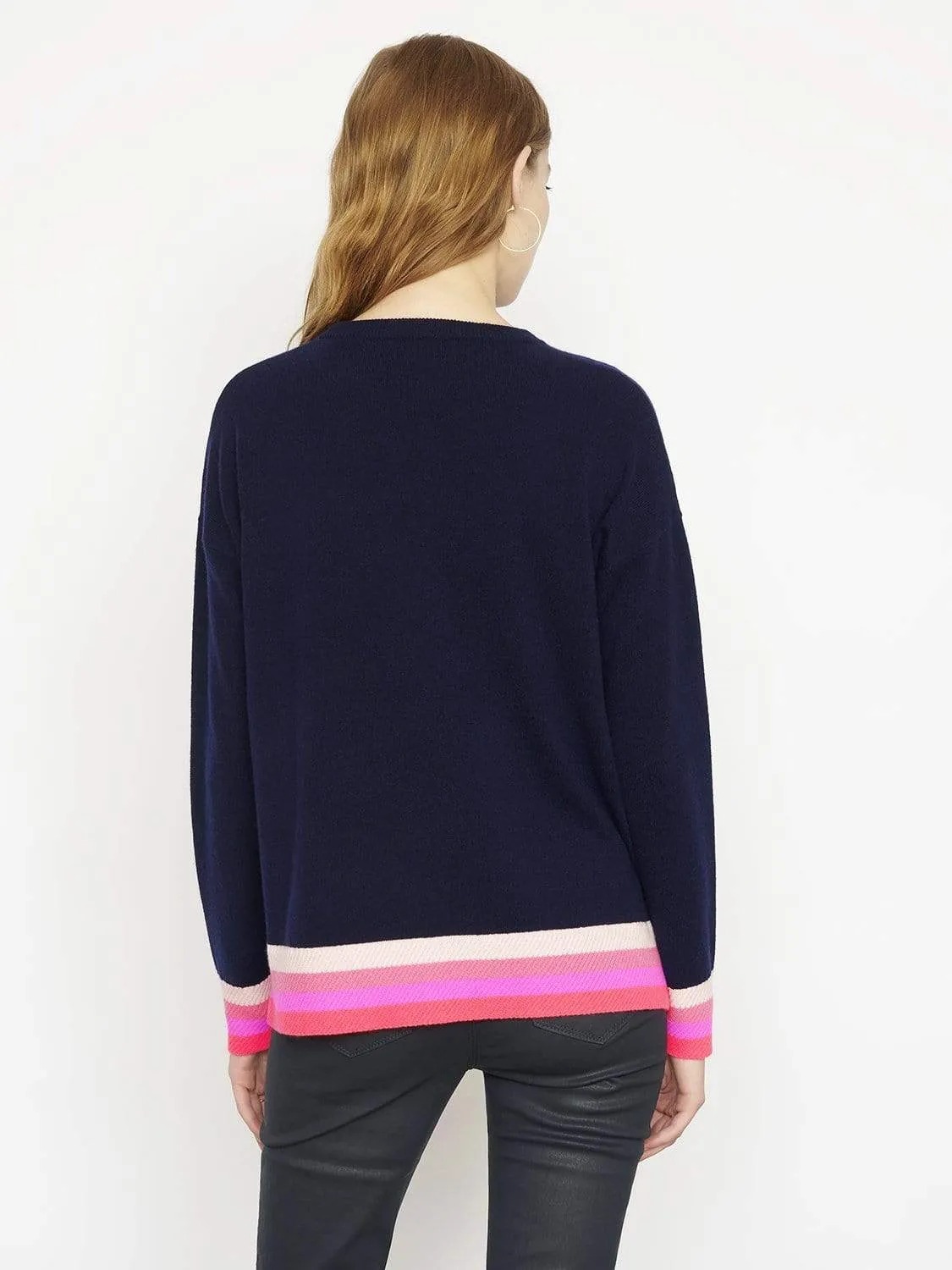 Cocoa Cashmere Navy Eleanor Jumper CC3076