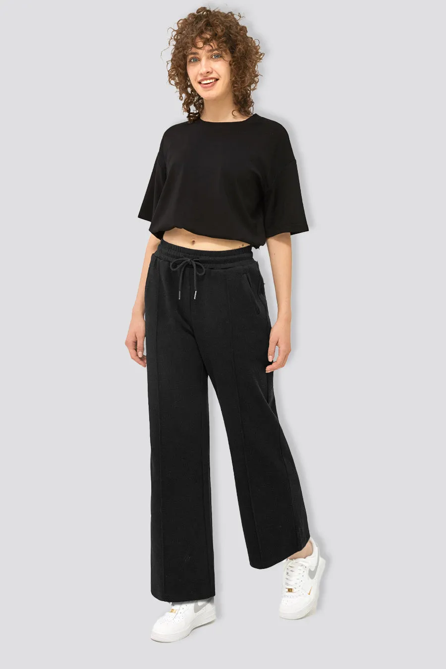 Cotton Wide Leg Lounge Sweatpants