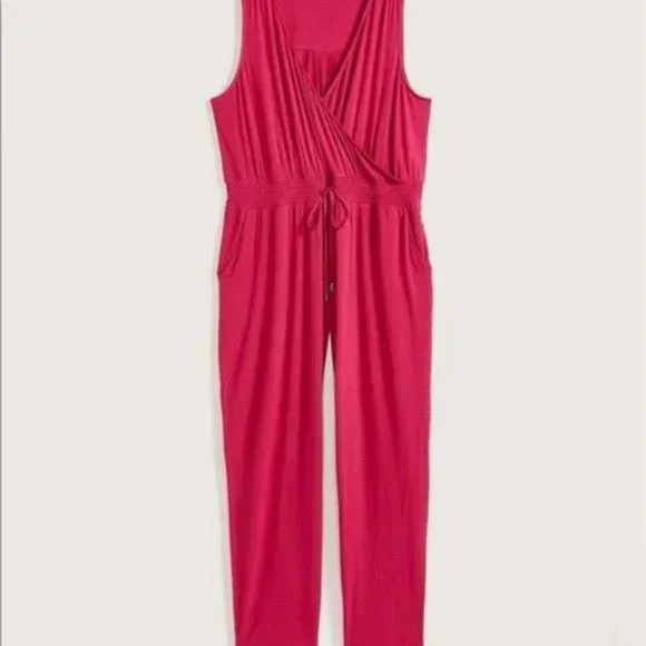 cozy pink sleeveless jumpsuit - 5x/6x