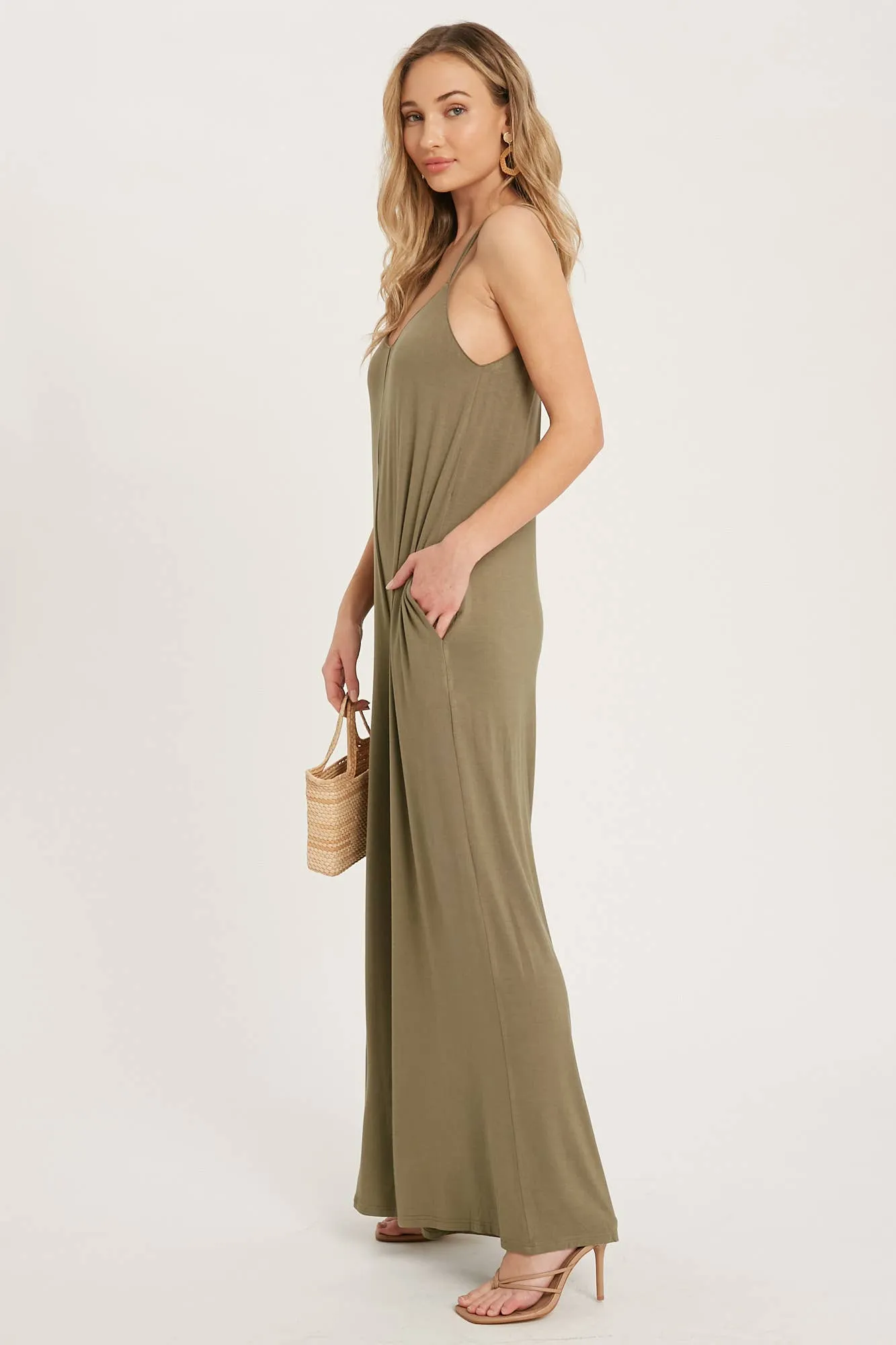 Criss Cross Back Wide Leg Jumpsuit