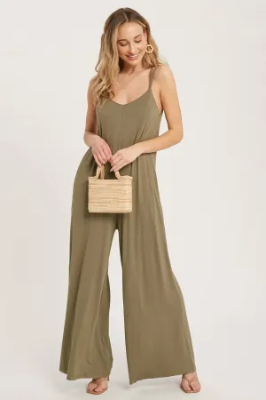 Criss Cross Back Wide Leg Jumpsuit