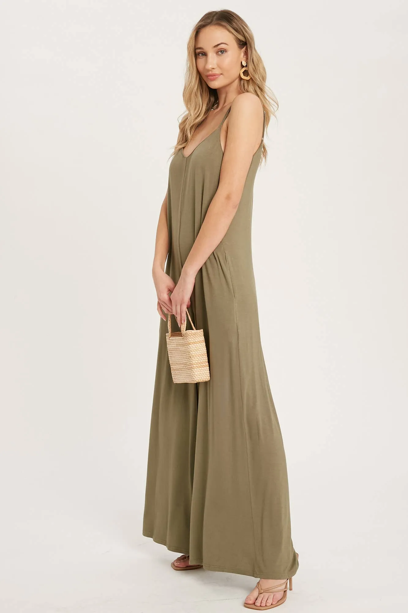 Criss Cross Back Wide Leg Jumpsuit