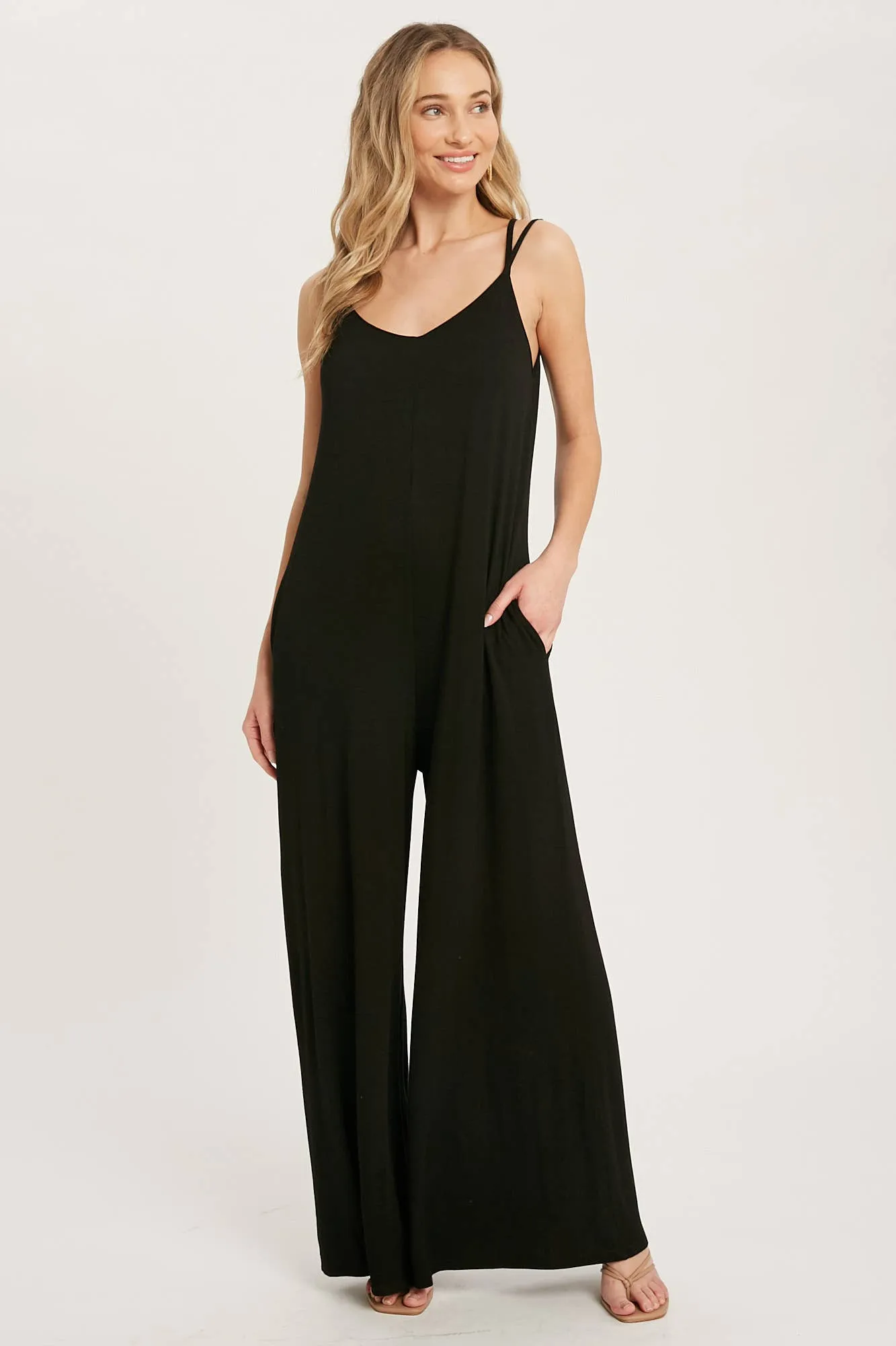 Criss Cross Back Wide Leg Jumpsuit