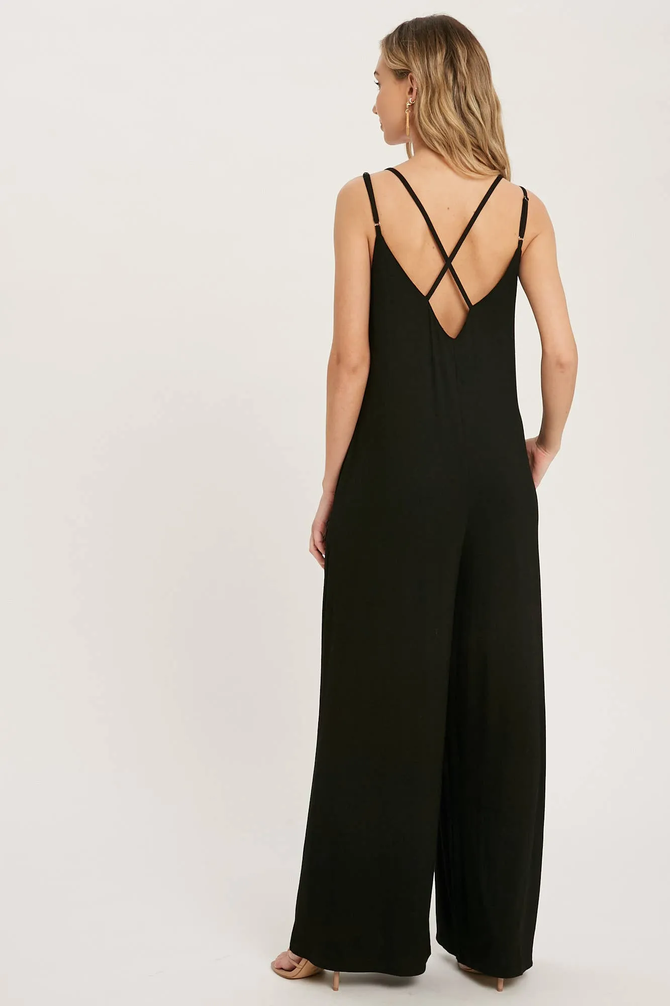 Criss Cross Back Wide Leg Jumpsuit