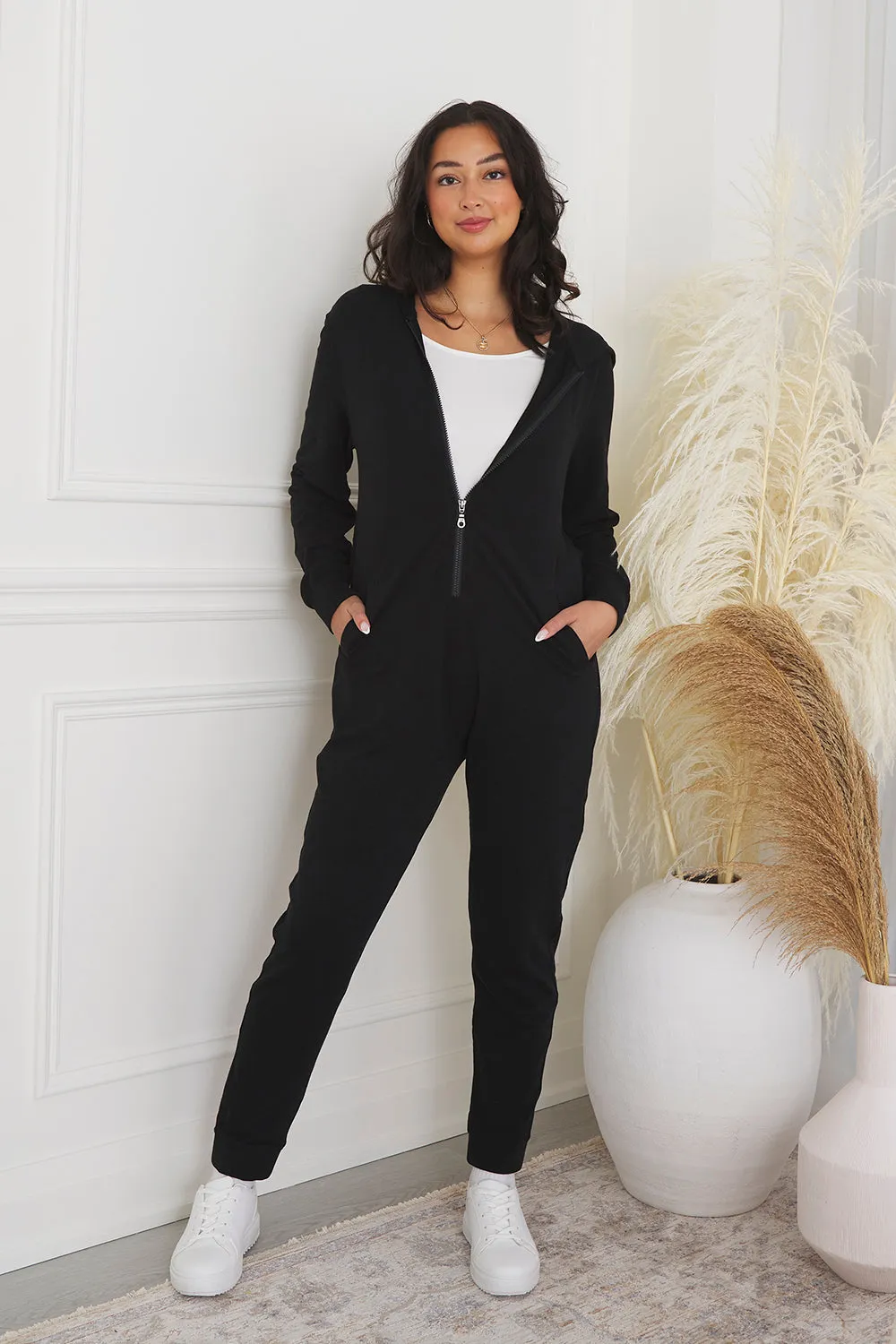 Devyn Bamboo Lounge Jumpsuit - Black