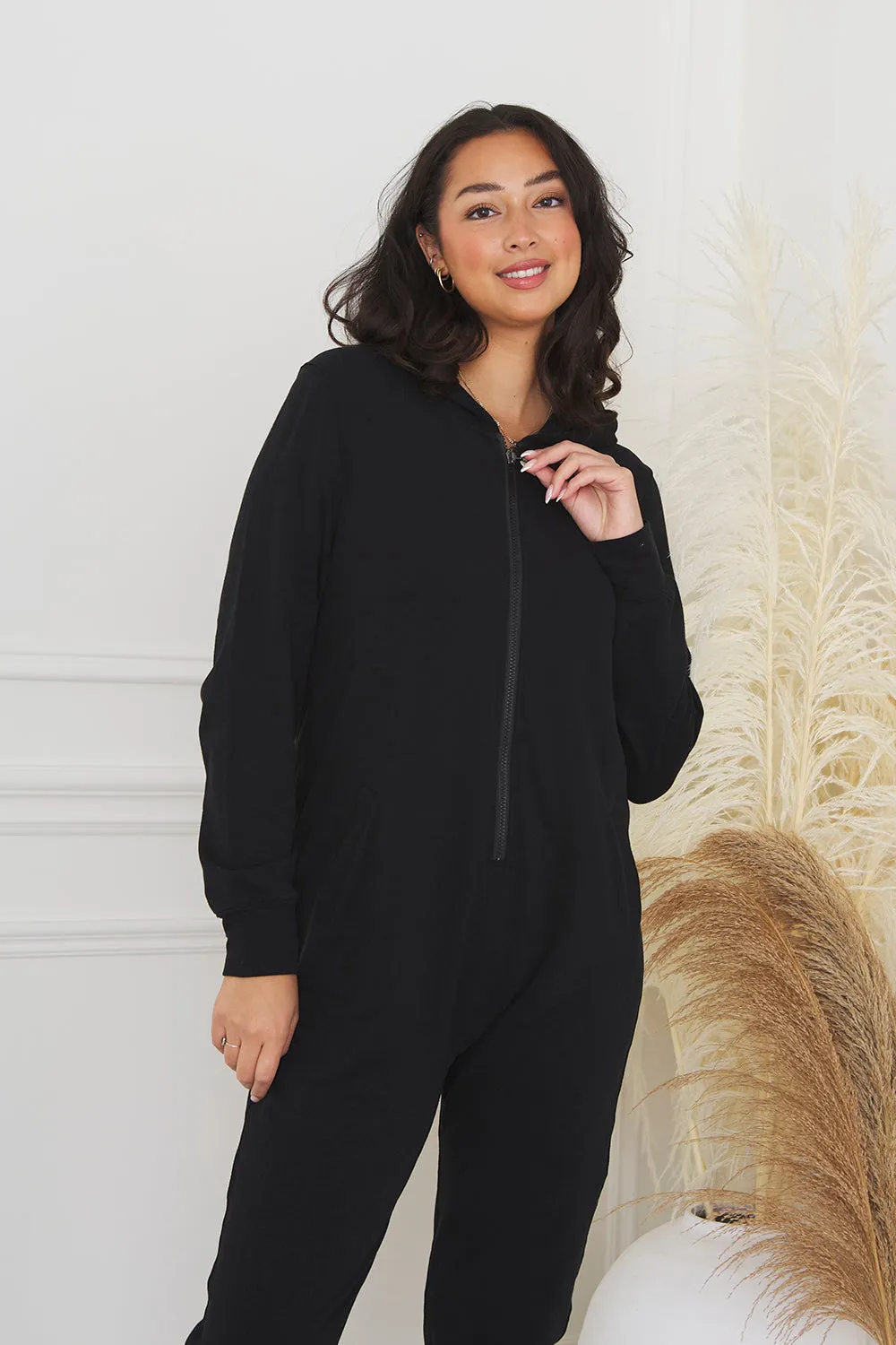 Devyn Bamboo Lounge Jumpsuit - Black