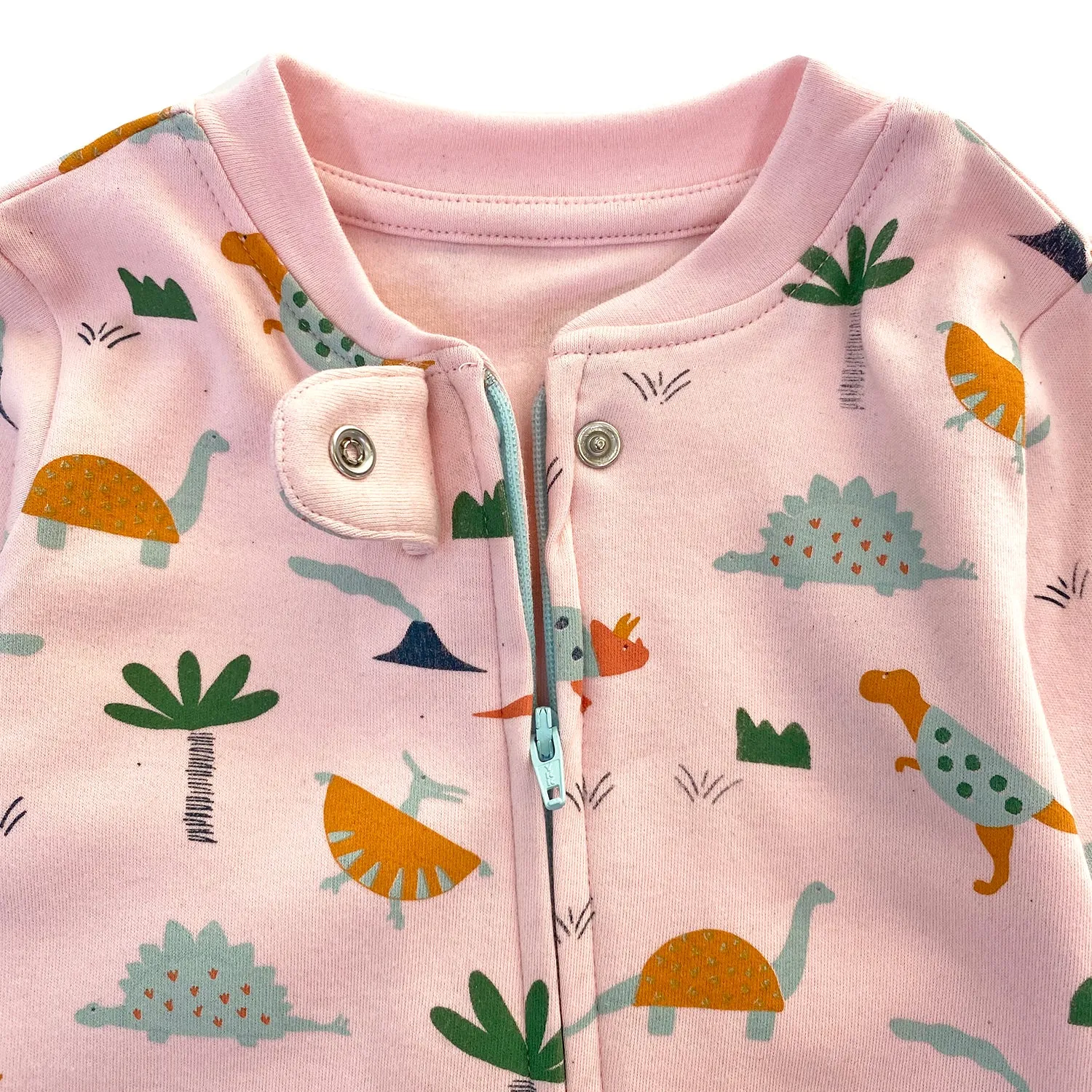 Dino Zipper Baby Jumpsuit Footie (Organic)