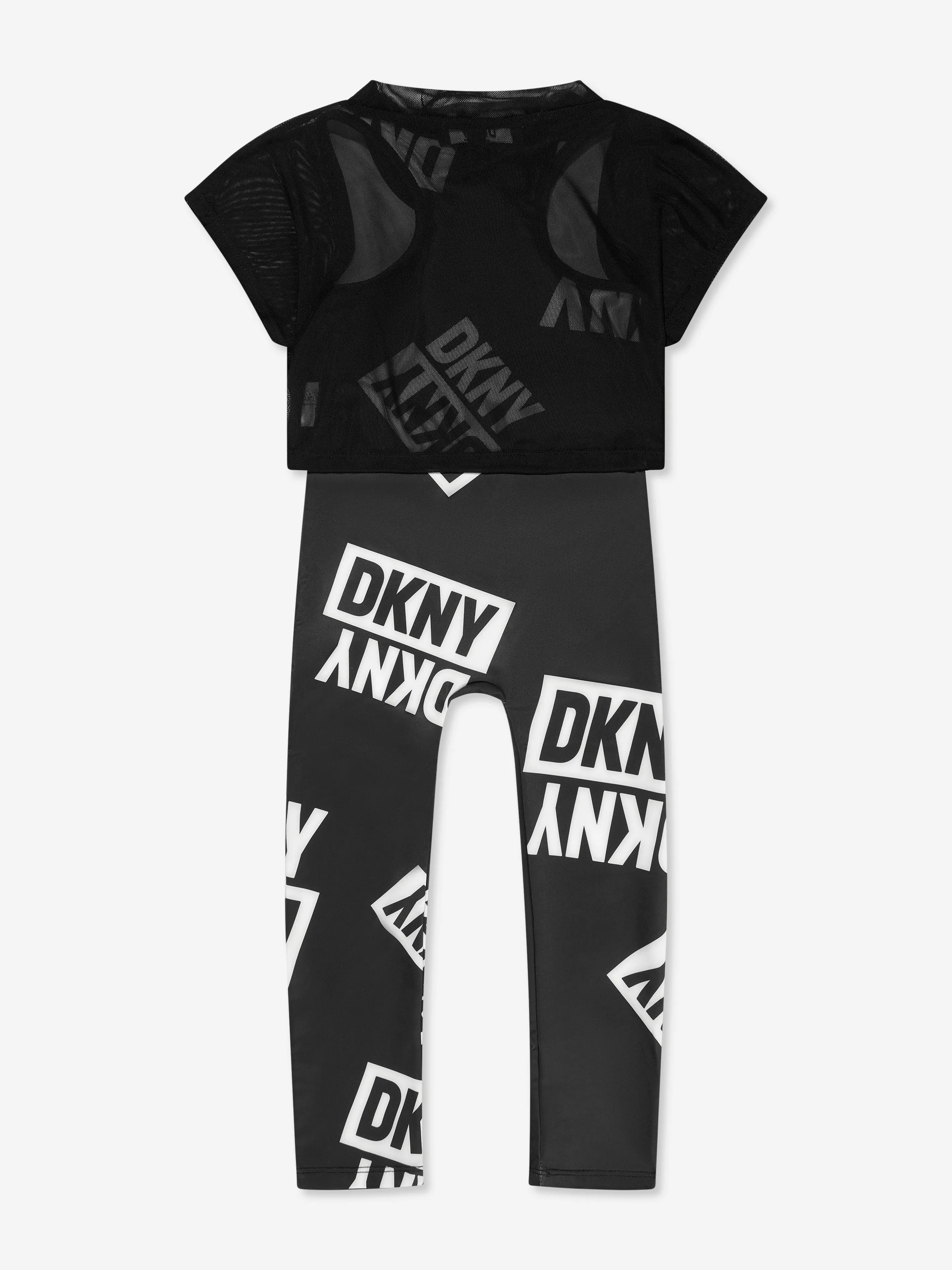 DKNY Girls Jumpsuit And T-Shirt Set in Black