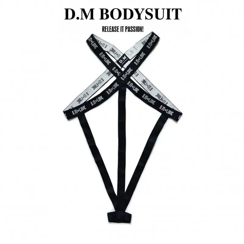 D.M Men's strap on harness Jumpsuit Ring T-Back Shoulder