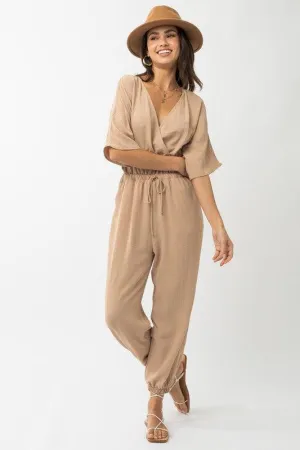 Dolman Sleeve Surplice Jumpsuit