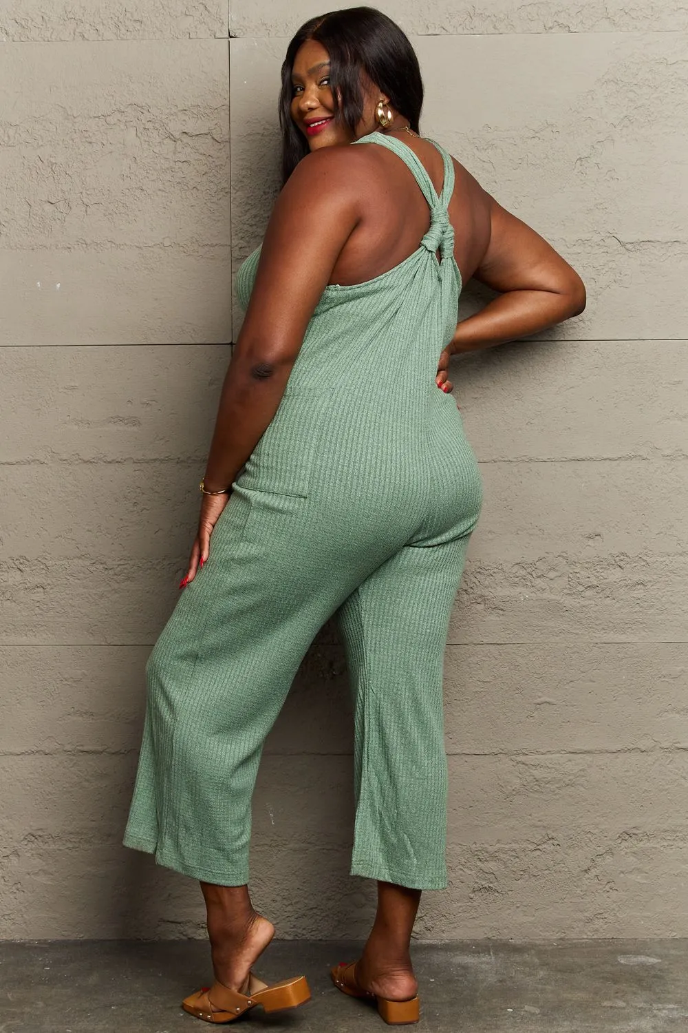 Don't Get It Twisted Rib Knit Jumpsuit by HEYSON