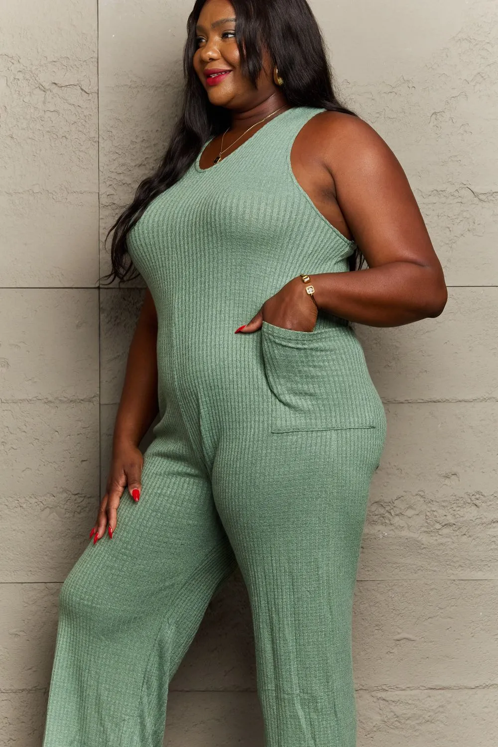 Don't Get It Twisted Rib Knit Jumpsuit by HEYSON