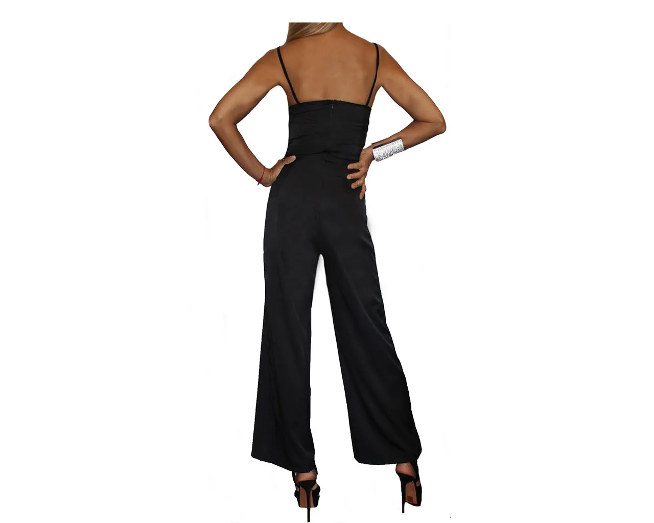 Double Strap Retro Tuxedo Jumpsuit - The Monte Carlo