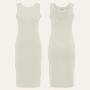 EHE Apparel Mia rib knit Dress - Off White