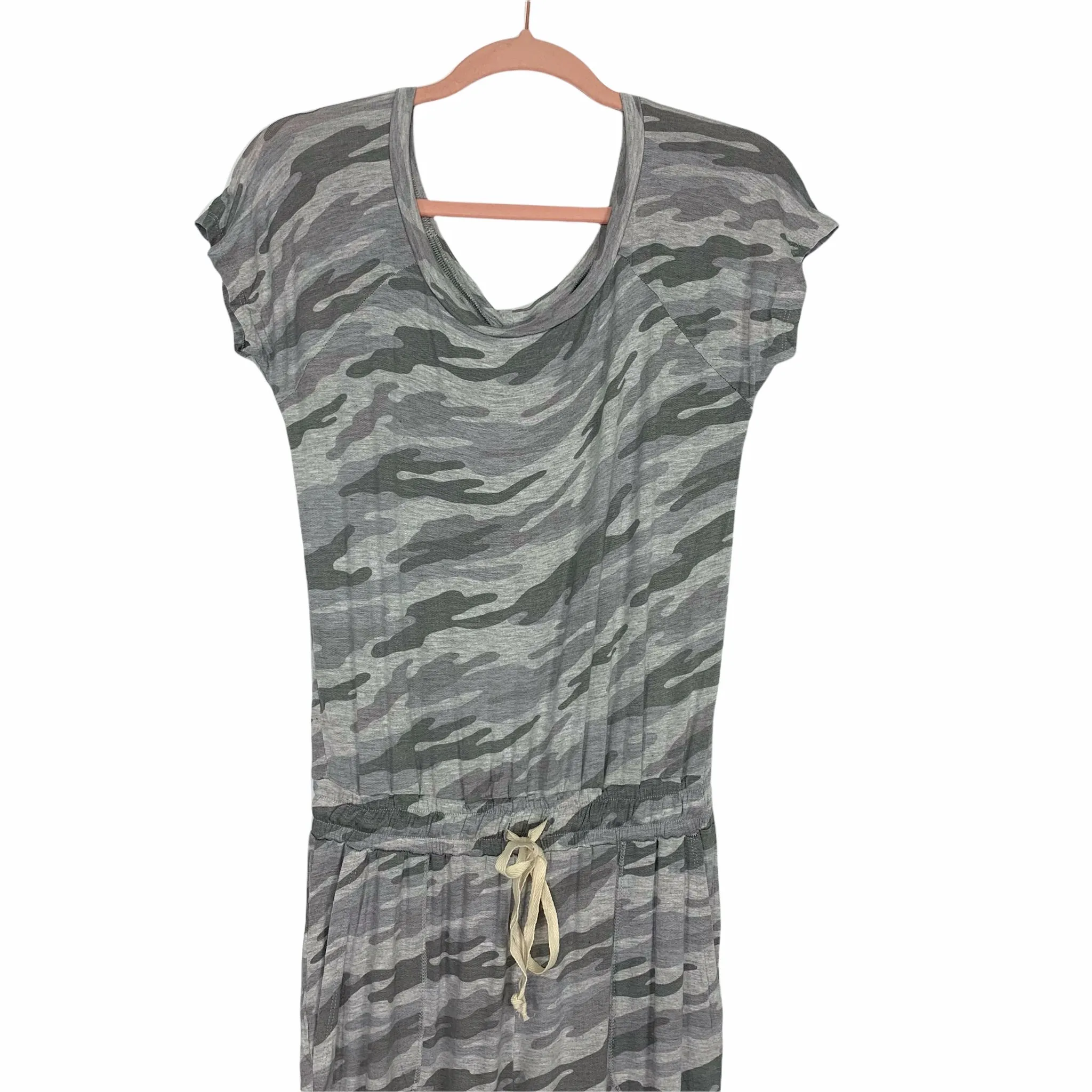 Elan Grey Camo Drawstring Waist Jumpsuit NWT- Size S